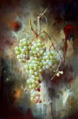 JOSE MANUEL REYES (b.1963) OIL ON BOARD ?Uvas Verdes III? Signed, titled to gallery label verso