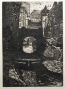 NORMAN JAQUES (1922-2014) UNSIGNED AND UNTITLED ETCHING AND BLACK AQUATINT Rochdale Canal and