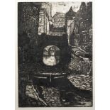 NORMAN JAQUES (1922-2014) UNSIGNED AND UNTITLED ETCHING AND BLACK AQUATINT Rochdale Canal and