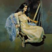 ROBERT O LENKIEWICZ (1941 - 2002) ARTIST SIGNED LIMITED EDITION COLOUR PRINT Esther Seated Titled