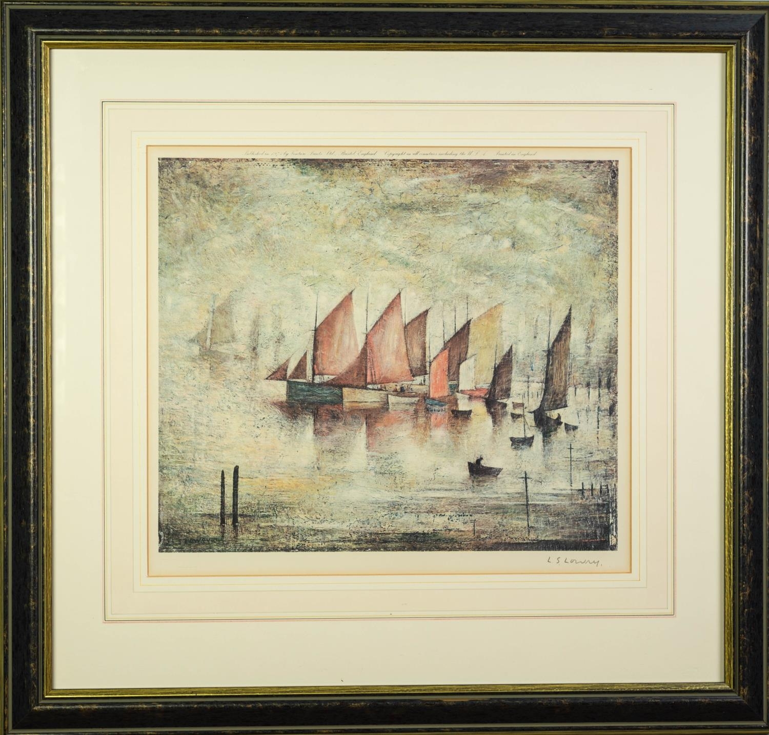 L.S. LOWRY (1887 - 1976) ARTIST SIGNED LIMITED EDITION COLOUR PRINT Sailing Boats, an edition of 850 - Image 2 of 2