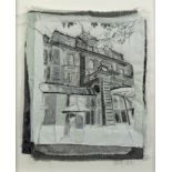 TRACEY COVERLEY (b.1970) FABRIC AND THREAD PICTURE ?The Palace? Hotel, Buxton Signed and titled