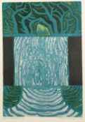 NORMAN JAQUES (1922-2014) TWO ARTIST SIGNED COLOUR PRINTS ?Winter Waterfall?, (1/15) 14 ¼? x 9 ¾? (