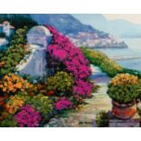 HOWARD BEHRENS (1933-2014) ARTIST SIGNED LIMITED EDITION COLOUR PRINT ON CANVAS ?Near Amalfi?, (