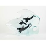 ROBERT WYLAND (b.1956) LIMITED EDITION LUCITE SCULPTURE ?Orca Harmony?, (767/950), with