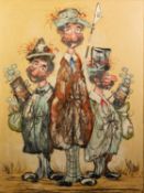 W.RYAN? (TWENTIETH/TWENTY FIRST CENTURY) IMPASTO OIL PAINTING ON CANVAS Comical study of three