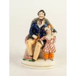 NINETEENTH CENTURY STAFFORDSHIRE GROUP OF PRINCE ALBERT AND ONE OF HIS DAUGHTERS, painted in colours