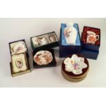 FIVE PIECES OF MODERN ROYAL CROWN DERBY CHINA IN ORIGINAL BOXES, comprising: MODERN ?DERBY POSIES?