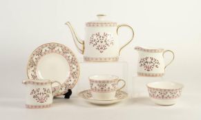 SIXTEEN PIECE MODERN ROYAL CROWN DERBY ?BRITTANY? PATTERN CHINA TEA SERVICE FOR FOUR PERSONS, (