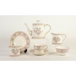 SIXTEEN PIECE MODERN ROYAL CROWN DERBY ?BRITTANY? PATTERN CHINA TEA SERVICE FOR FOUR PERSONS, (