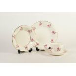 TWENTY FIVE PIECE UNMARKED MODERN ROYAL CROWN DERBY CHINA TEA SERVICE FOR SIX PERSONS, printed