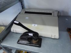 SMITH CORONA ELECTRIC TYPEWRITER AND A PAPER EMBOSSING PRESS (2)