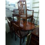 REGENCY STYLE MAHOGANY DINING ROOM SUITE OF 8 PIECES, COMPRISING; 6 CHAIRS (4+2), A D-END