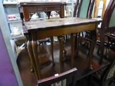 A NEST OF THREE TABLES AND A HOSTESS TABLE/TEA TROLLEY