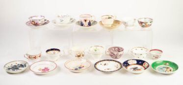 COLLECTION OF NINETEENH CENTURY ENGLISH PORCELAIN TEA CUPS AND SAUCERS, including: SETH