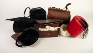 SUNDRY LADIES AND OTHER COSTUME including; brown leather  COLLAR BOX  and SELECTION OF COLLARS,