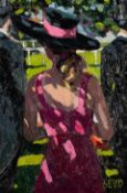 SHEREE VALENTINE DAINES (b.1959) OIL ON BORAD ?Ascot Beauty? Initialled, titled to gallery label