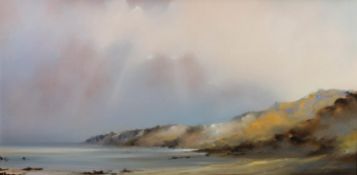 CLAIRE GROSE (MODERN) OIL ON CANVAS ?Light Over the Bay? Signed, titled to gallery label verso 29 ½?