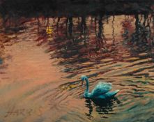 ROLF HARRIS (b.1930) ARTIST SIGNED LIMITED EDITION COLOUR PRINT ?Swan in the Morning?, (71/195),