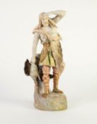 TWENTIETH CENTURY AUSTRIAN PORCELAIN FIGURE, painted in colours and modelled as a NORDIC HUNTER WITH