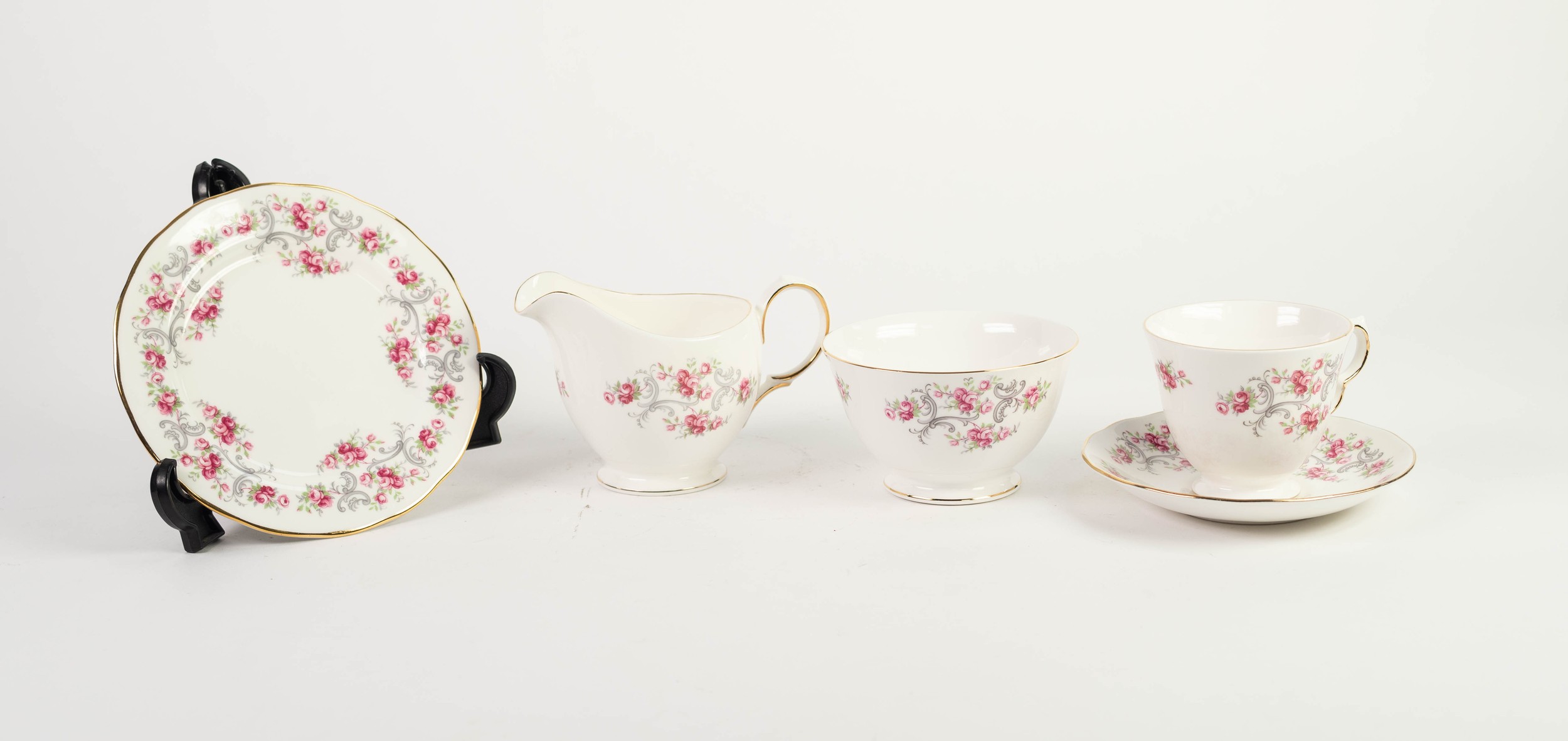 ROYAL OSBORNE CHINA TEA SET, now sufficient for eleven persons, including 2 cream jugs and sugar