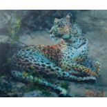 ROLF HARRIS (b.1930) ARTIST SIGNED LIMITED EDITION COLOUR PRINT ON CANVAS ?Leopard Reclining at