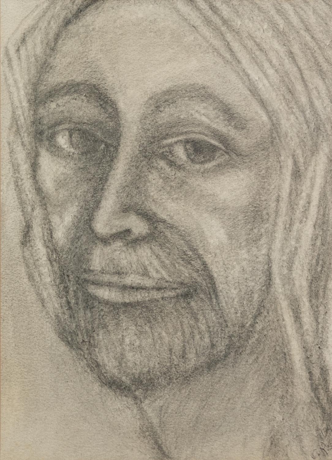 GOLDA ROSE (1921-2016) PENCIL DRAWING Face of a bearded man Signed and dated 1992 13 ¼? x 9 ¾? (33.