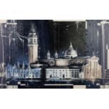 KRIS HARDY (b.1978) MIXED MEDIA ON CANVAS ?Venice at Night? Signed, titled to gallery label verso