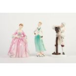 TWO ROYAL DOULTON WILLIAMSBURG CHINA FIGURES, viz The Wigmaker, HN 2239 (c/r good) and The