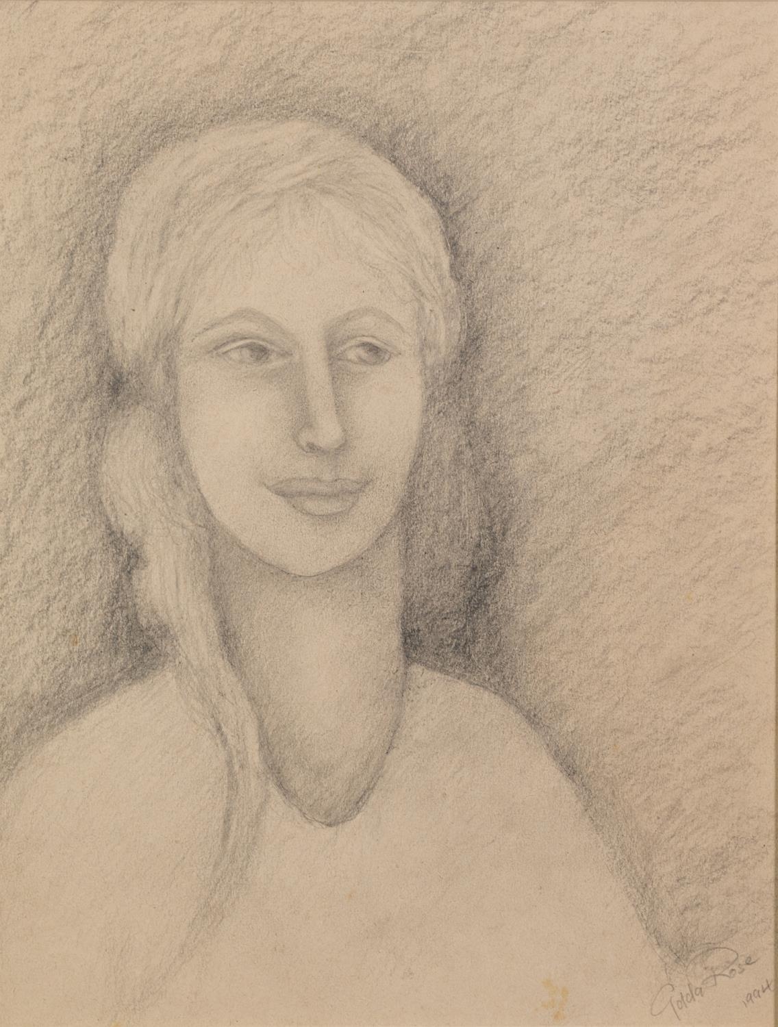 GOLDA ROSE (1921-2016) FOUR PENCIL FACE PORTRAITS Including STEVEN SPEILBURG Signed and dated 1994 - Image 3 of 4