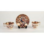 NINETEENTH CENTURY SPODE JAPAN PATTERN PORCELAIN TRIO, comprising: TEACUP, COFFEECUP and SAUCER,