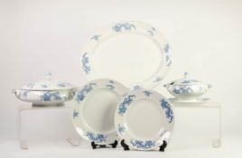 P.P & Co. BURSLEM CHINESE BLUE 'DRAGON' PATTERN POTTERY DINNER SERVICE, formerly for twelve persons,