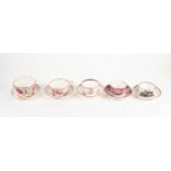 TEN PIECES OF NINETEENTH CENTURY SUNDERLAND LUSTRE TEA WARES, comprising: FOUR CUPS AND SAUCERS,