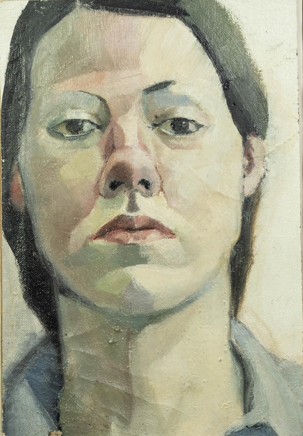 KATE DAVIES (1987-2021) OIL ON BOARD Self Portrait Unsigned 11? x 7 ½? (28cm x 19cm)