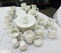 CHURCHILL WHITE POTTERY DINNER AND TEA WARES WITH ROPE BORDERS, COMPRISING 12 LARGE BOWLS, 22