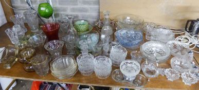 LARGE SELECTION OF MAINLY EARLY 20th CENTURY AND LATER MOULDED GLASS WARES, MOSTLY BOWLS AND