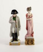 MODERN GERMAN PORCELAIN FIGURE OF NAPOLEON, on square plinth base, 9 ½? (24.1cm) high, together with