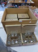 LARGE QUANTITY OF SHERRY GLASSES, (BOXED), APPROXIMATELY 117