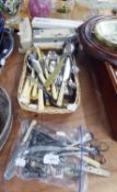 A QUANTITY OF BOXED AND LOOSE ELECTROPLATED TABLE CUTLERY AND LETTER OPENERS