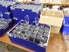 LARGE QUANTITY OF CHAMPAGNE GLASSES, APPROXIMATELY 120