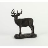 TOM MACKIE FOR HEREDITIES BRONZED RESIN SCULPTURE White tailed stag Incised signature to the base