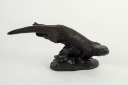 TOM MACKIE FOR HEREDITIES BRONZED RESIN SCULPTURE Modelled as an otter swimming Incised signature to