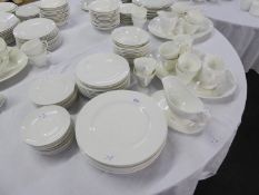 ROYAL WORCESTER PLAIN WHITE CHINA DINNER AND TEA WARES, COMPRISING TEN 10" (25.4cm) DINNER PLATES;