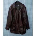 GENTS BROWN LEATHER ?LAKELAND? JACKET, size 48, together with a BEN SHERMAN BLACK LEATHER JACKET,