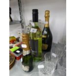 A BOTTLE OF 2009 VINTAGE CAVA, A BOTTLE OF EBONY CHARDONNAY AND A MINIATURE BOTTLE OF CAVA (3)