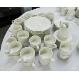 CHURCHILL WHITE POTTERY DINNER AND TEA WARES WITH ROPE BORDERS, COMPRISING 12 LARGE BOWLS, 22