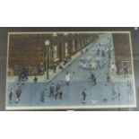 TOM DODSON, ARTIST SIGNED COLOUR PRINT,  'STREET GAMES'  SIGNED IN PENCIL  17" X 29"