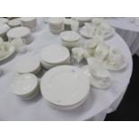 ROYAL WORCESTER PLAIN WHITE CHINA DINNER AND TEA WARES, COMPRISING TEN 10" (25.4cm) DINNER PLATES;