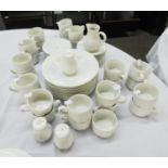 CHURCHILL WHITE POTTERY DINNER AND TEA WARES WITH ROPE BORDERS, COMPRISING 12 LARGE BOWLS, 22