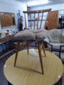 A SET OF THREE ERCOL STICKBACK KITCHEN CHAIRS AND AN ERCOL COMB BACK KITCHEN CHAIR (4)